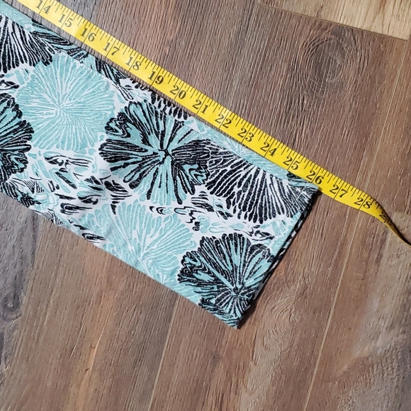 Suno turquoise crop jeans floral abstract pockets - Picture 2 of 8